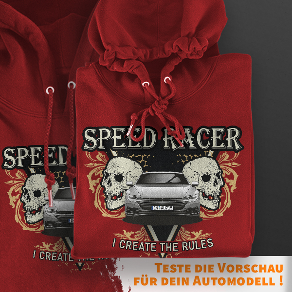 Hoodie Design mit Autosilhouette Rot-4XL Mr Driver mit deinem Automodell und Kennzeichen! Kapuzenpullover Pullover Sweatshirt Geschenk Freund Paarpull