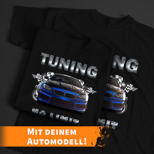 Personalisiertes T-Shirt Schwarz-XXL mit deinem Auto u. Kennzeichen mit gewünschtem Foto! - auto4style