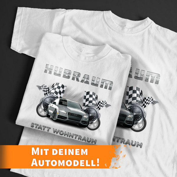 Personalisiertes Tuning T-Shirt Weiß-S mit deinem Auto u. Kennzeichen! - auto4style
