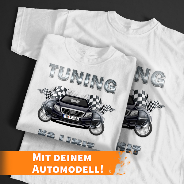 Personalisiertes T-Shirt Weiß-M mit deinem Auto u. Kennzeichen mit gewünschtem Foto! - auto4style