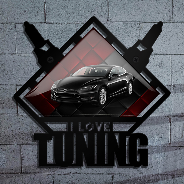 Persönliche Wand-Dekoration-Tuning Schwarz in Größe L mit deinem Auto u. Kennzeichen. - auto4style