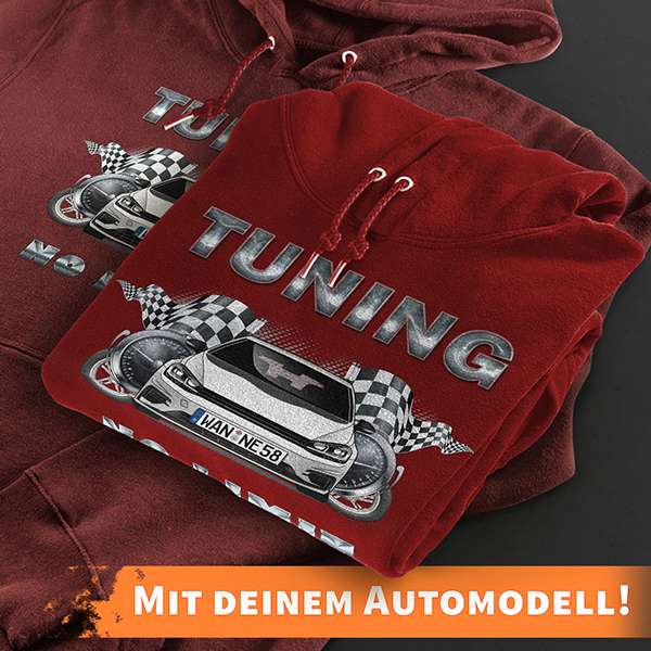 Hoodie Design mit Autosilhouette Rot-3XL Foto mit deinem Automodell und Kennzeichen! Kapuzenpullover Pullover Sweatshirt Geschenk Freund Paarpulli Pär