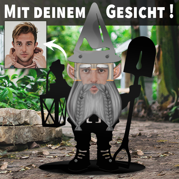 Gartenzwerg mit Foto Gartendeko Individuell Fotogartenzwerg Besonders - auto4style