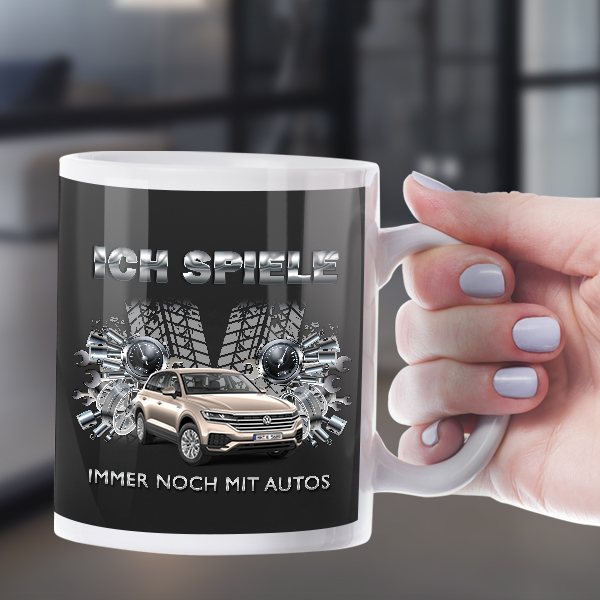 Persönlich angefertigte Tasse mit Spruch als Männer Geschenk mit Auto u. Kennzeichen. Als Fotogeschenk auch vorrätig: perfektes Geschenk für Freund