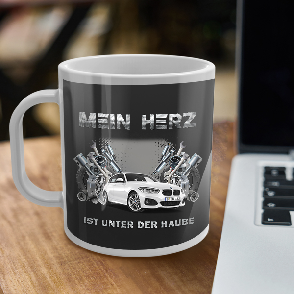 Tasse Glücksbringer mit genau deinem Auto u. Kennzeichen, viele Glücksbringer Auto. Personalisierte Tassen Auto u. andere Geschenkideen für Männer