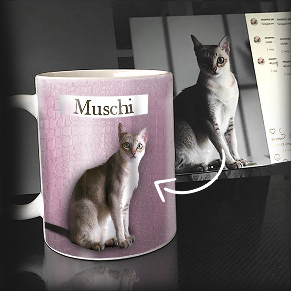 Bilde dein Haustier auf der Fototasse ab: deinen Hund, Katze o. Kaninchen. Tasse mit Namen, personalisierte Tasse mit Foto, lustige Tassen zur Auswahl