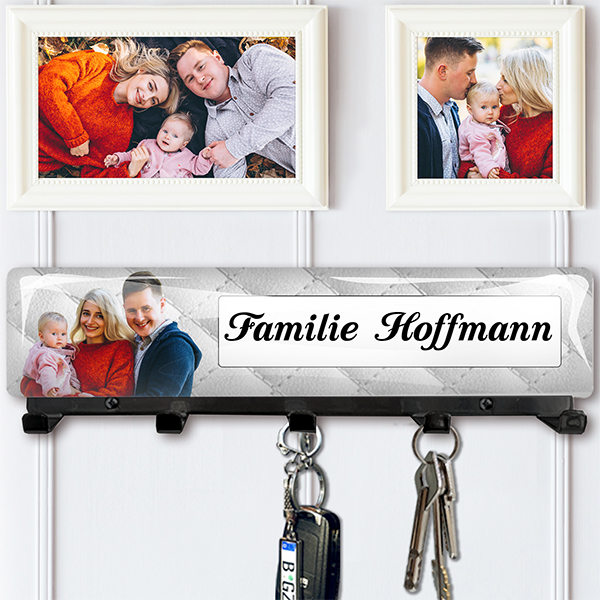 Schlüsselbretter mit Foto. Originelle Fotogeschenke mit Familie, Partnerin, Freundin: zahlreiche zur Auswahl. Geschenkideen Jahrestag, Valentinstag