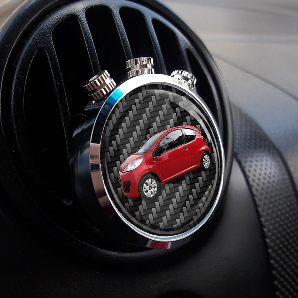 Dein persönlicher Lufterfischer Lüftungshalter mit deinem Auto u. Kennzeichen Chrom-M mit Hintergrund Carbon! - auto4style