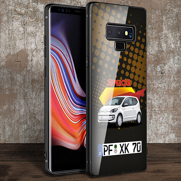 Personalisierte Handyhülle Samsung Galaxy Note 9 mit deinem Auto u. Kennzeichen im Design Comic. Viele Handymodelle im Sortiment. - auto4style