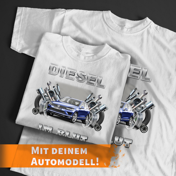 Personalisiertes Tuning T-Shirt Weiß-M mit deinem Auto u. Kennzeichen! - auto4style