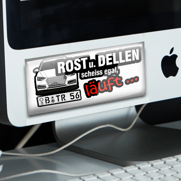 Personalisierter Sticker in Größe S mit deinem Auto, Kennzeichen u. Autospruch! Teste jetzt die Vorschau! Auto Aufkleber fürs Auto - auto4style