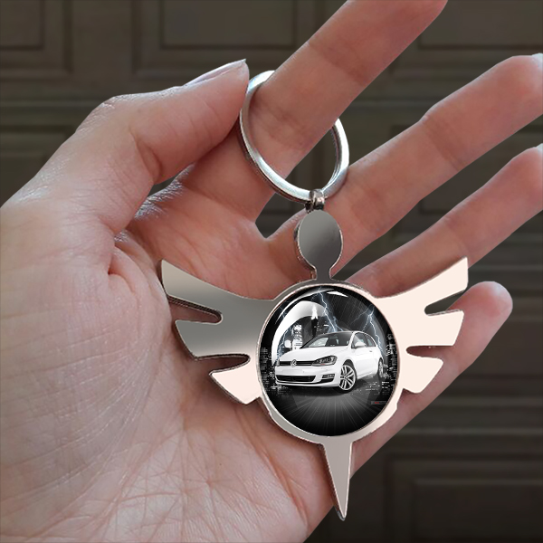 Kleines Geschenk Personalisierter Engelschlüsselanhänger als Glücksbringer