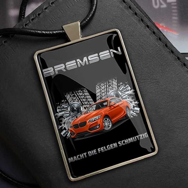 Individuelle Kette für Autospiegel mit Modell und Kennzeichen | Geschenk zum neuen Auto, sinnvolle Geschenke für Männer - auto4style