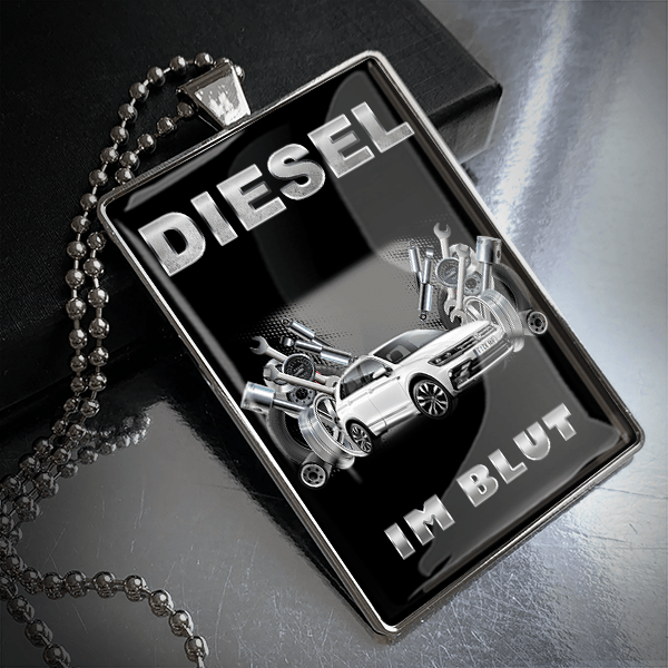 Spiegelanhänger Rechteckig Metall-XL personalisiert: mit deinem Auto u. Kennzeichen in Tuning Design. - auto4style