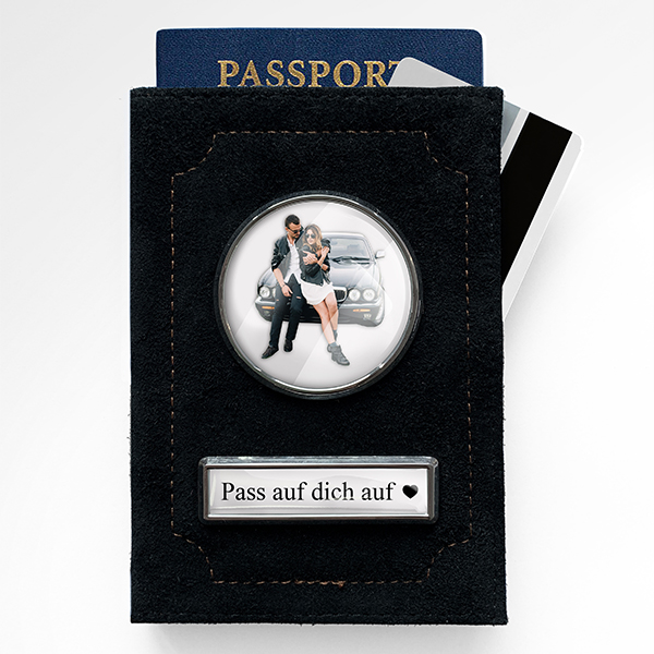 Individuell gestaltene Fotogeschenke mit gewünschtem Foto u. Text. Hülle für Fahrzeugschein, Passport Hülle, Fotogeschenke Ideen, Reisepass Hülle