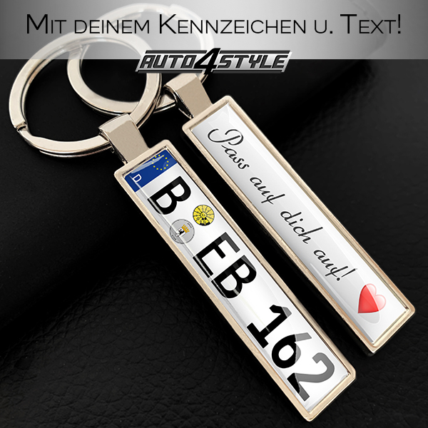 Vatertag Geschenk Vater Schlüsselanhänger Kennzeichen Silber Mini-Kennzeichen - auto4style