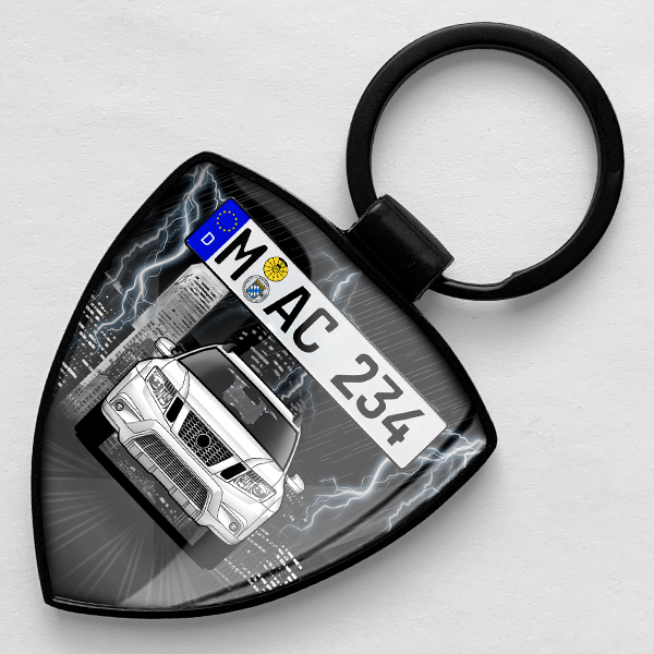 Personalisierter Schlüsselanhänger mit Ihrem Auto-Modell und Kennzeichen - Tolle Geschenkideen für Männer und Autoliebhaber, individuelles Autozubehör