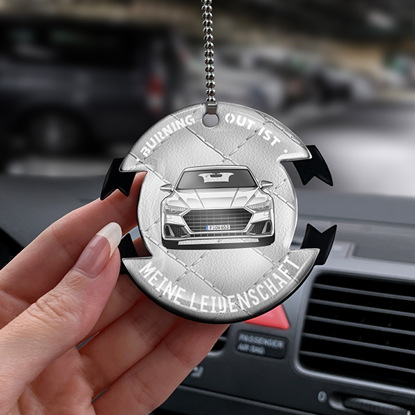 Kette für Autospiegel: Personalisiert mit Ihrem Fahrzeugmodell und Nummernschild - Elegante Geschenke für Männer und Autozubehör-Geschenk