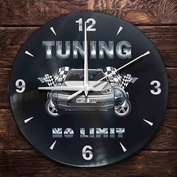 Außergewöhnliche Wanduhren in Tuning Design, mit Auto u. Kennzeichen personalisiert: cooles Tuning Geschenk für Autoliebhaber, Geschenke für ihn