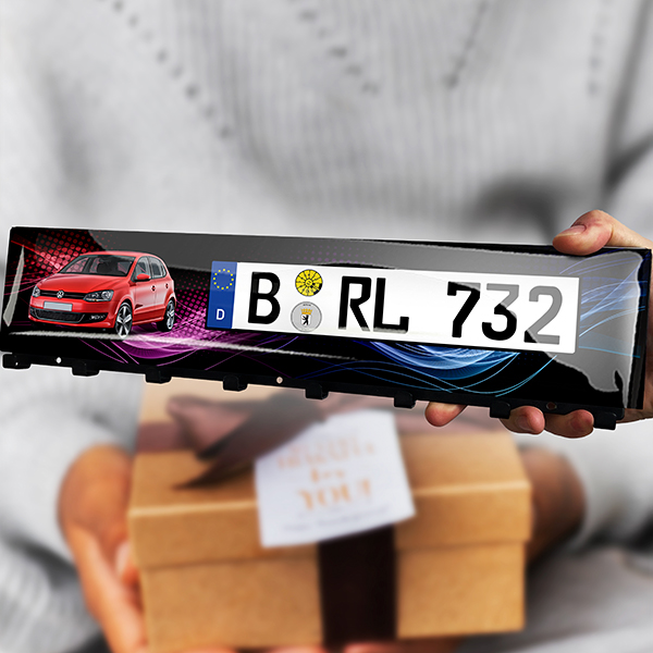 Personalisiertes Schlüsselbrett als Geschenk für Männer: lass sein Nummernschild, Auto bzw. gewünschtes Foto abbilden. Männertag, Geschenkideen