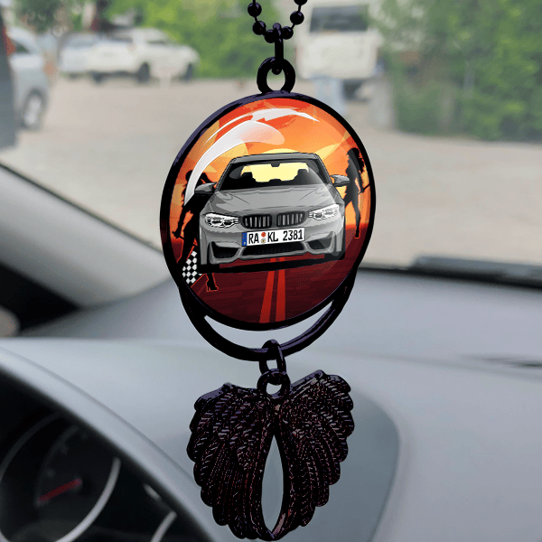 Spiegelanhänger Auto: Personalisiert mit Ihrem Fahrzeugmodell und Nummernschild - Zeitlose Geschenke für Männer und kreative Auto-Geschenkideen