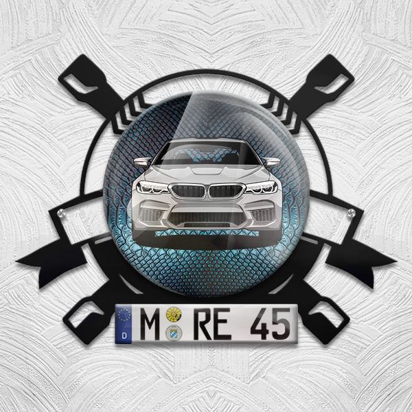 Personalisierte Wanddeko mit Auto-Modell und Kennzeichen - Perfektes Geschenk für Auto-Liebhaber und Männer mit allem. - auto4style