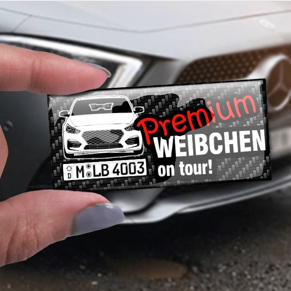Personalisierter Sticker in Größe XS mit deinem Auto, Kennzeichen u. Autospruch! Teste jetzt die Vorschau! Auto Aufkleber fürs Auto - auto4style