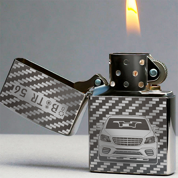 Geschenkidee Freund Graviertes Auto-Feuerzeug mit 100% Originalkennzeichen Geschenk für Männer