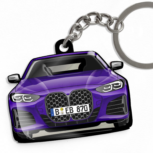 Schlüsselanhänger personalisiert: dein Auto u. Kennzeichen! Teste die Vorschau mit deinem Modell in Größe M! - auto4style