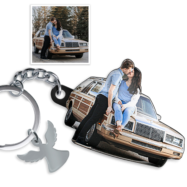 Schlüsselanhänger-Schutzengel für Autofahrer: mit deinem Foto o. Automodell! Coole Geschenkidee für Autoliebhaber! - auto4style