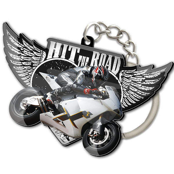 Motorradschlüsselanhänger personalisiert - Foto-Schlüsselanhänger für Motorradliebhaber. Schutzengel und Herz-Motive verfügbar. - auto4style