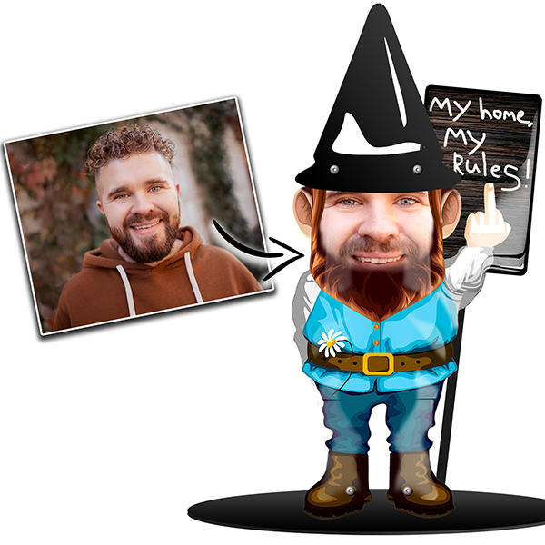 Gartenzwerg Mittelfinger personalisiert - Das perfekte Geschenk für Deinen Freund bzw. Freundin! Zeige Deinen Humor mit diesem Gartenaccessoire!