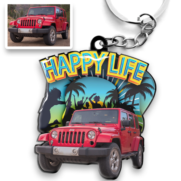 Coole Schlüsselanhänger personalisiert - Dein Auto im Fokus | Auto Schlüsselanhänger mit Foto | Schlüsselanhänger Foto - toles Geschenk für Autofans