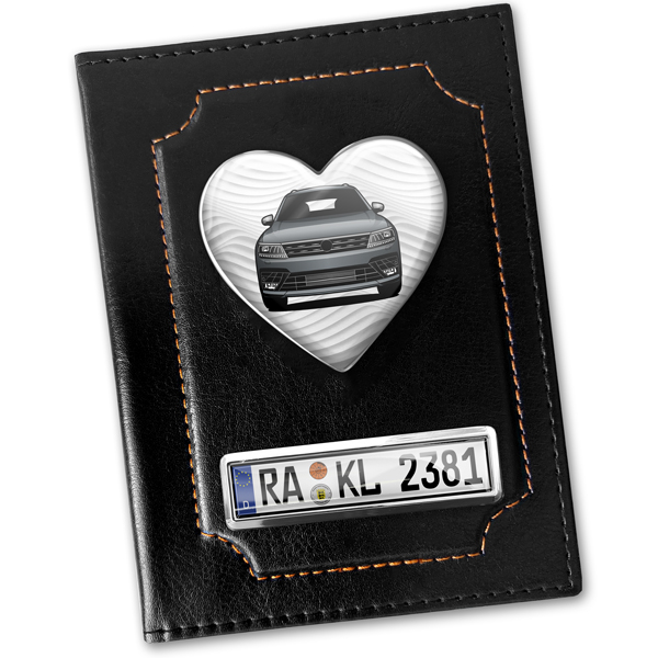 Personalisierte Fahrzeugschein Hülle - Einzigartig gestaltbar für individuelle Geschenke - Mit Modell und Kennzeichen. - auto4style