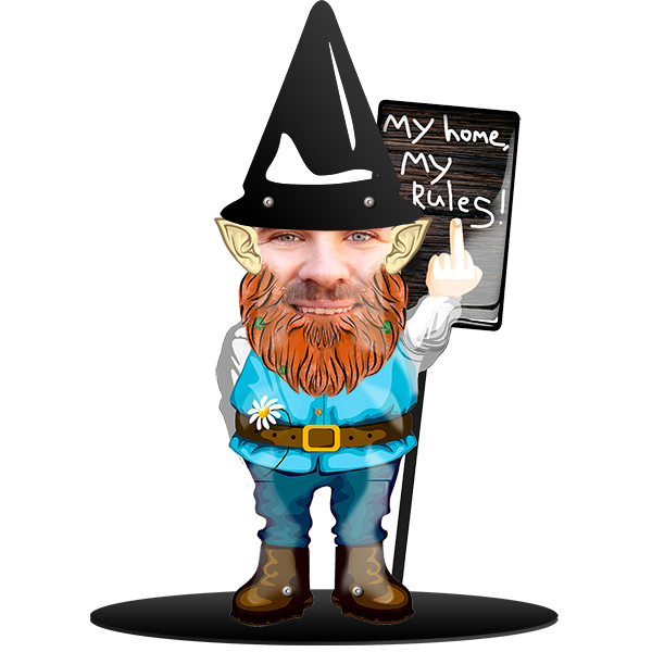 Gartenzwerg Mittelfinger personalisiert - Ein einzigartiges und witziges Geschenk für Männer mit Stil und Humor! Überrasche Deinen Freund!
