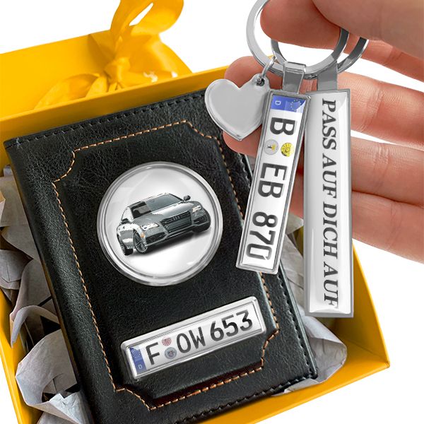 Personalisierte Geschenke für Autoliebhaber - Fahrzeugschein Hülle mit Auto als einzigartiges Geschenk. Auto Geschenke und Geschenkideen für Männer.