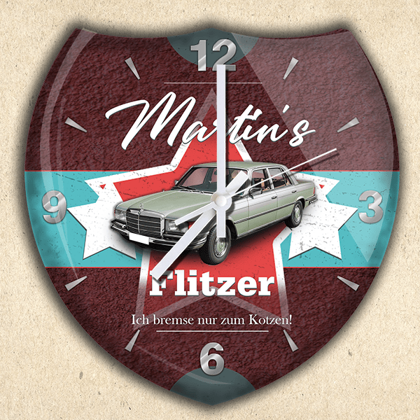 Personalisierte Wanduhr mit Ihrem Auto-Modell und Kennzeichen - Perfektes Geschenk für Ihren Bruder und Auto-Liebhaber. - auto4style