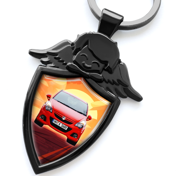 Personalisiert Schlüsselanhänger Engel - Personalisierter Schutzengel mit Nummernschild und Autofoto - Geschenk für Freund. - auto4style