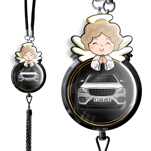 Schutzengel Auto - Personalisierter Lufterfrischer mit Kennzeichen und Autofoto - Kreative Geschenkideen für Frauen und Autoliebhaber - auto4style