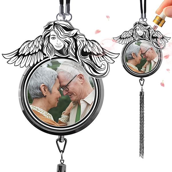 Schutzengel Auto - Personalisierter Lufterfrischer mit Foto von deiner Familie. Tolle Geschenke für Frauen u. Männer, personalisierte Auto-Geschenke.