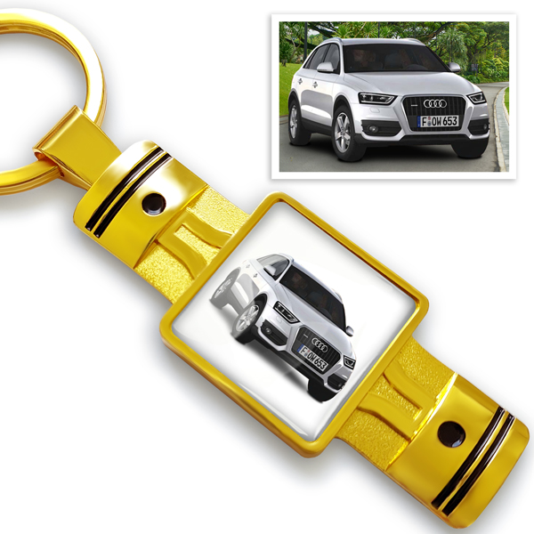 Personalisierter Kolben Schlüsselanhänger mit deinem Auto: Zeige deine Leidenschaft für Autos. Ein besonderes Geschenk für ihn /sie, Autoliebhaber.