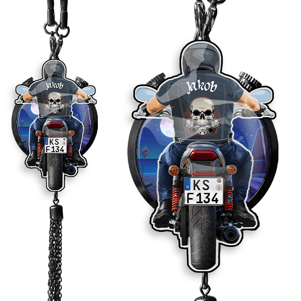 Lufterfrischer fürs Auto | Personalisierte Geschenk für Motorradfahrer - Originelle Rückspiegel Deko mit Motorrad und individuellem Duft - auto4style
