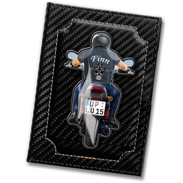 Fahrzeugschein Hülle Personalisiert - Ideales Geschenk für Ihn und Motorradfahrer. Mit Ihrem Namen und Kennzeichen. Jetzt bestellen! - auto4style