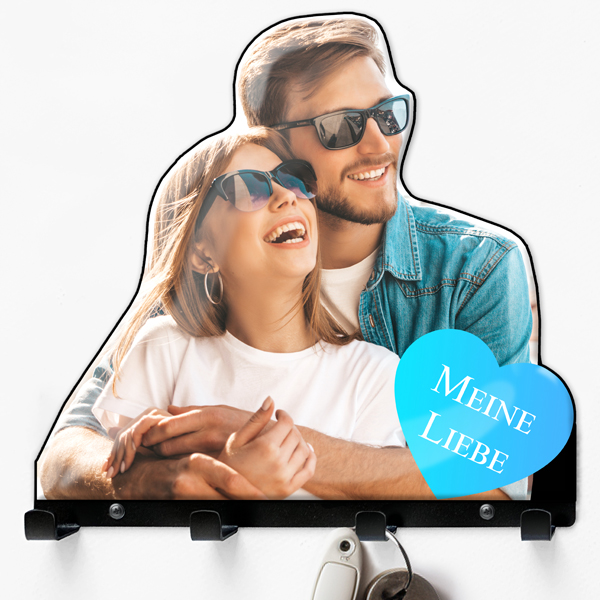 Personalisierte Schlüsselleiste mit eigenem Foto und Text: Perfektes Geschenk für Paare - Ideales Geburtstagsgeschenk für die Freundin - auto4style