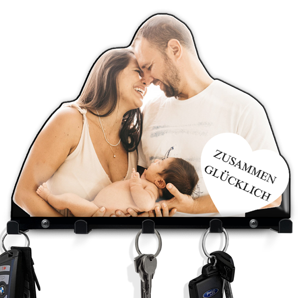 Schlüsselbrett Design: Personalisiert mit Foto und Text - Kreative Geschenkideen für Frauen und Paare - Individualität in jedem Raum. - auto4style