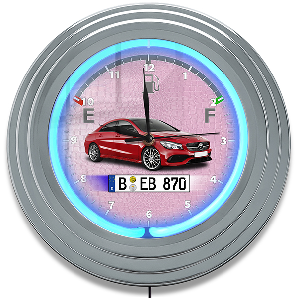 LED Wanduhr - Personalisierte Uhr mit deinem Auto u. Kennzeichen - Männer Geschenk. Machen Sie ein besonderes Geschenk! - auto4style
