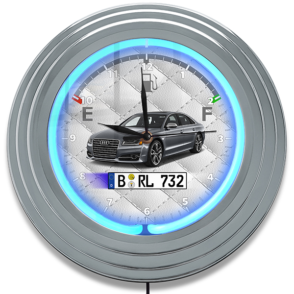 Personalisiert LED Wanduhr - Personalisierte Uhr mit individuellem Nummernschild und Autofoto - Auto Geschenk für Autoliebhaber. - auto4style