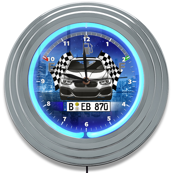 Personalisierte Wanduhr mit Ihrem Auto und Nummernschild - Ideale Geschenke für Männer, die alles haben, Tolle Geschenke für Opa - auto4style