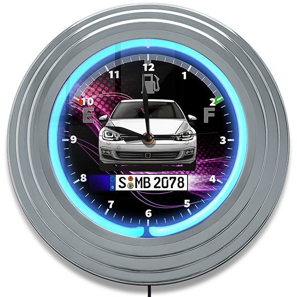 Personalisierte Wanduhr mit Ihrem Auto und Nummernschild - Geschenk Bruder, Geburtstagsüberraschung für Mann, Deko für Zuhause - auto4style