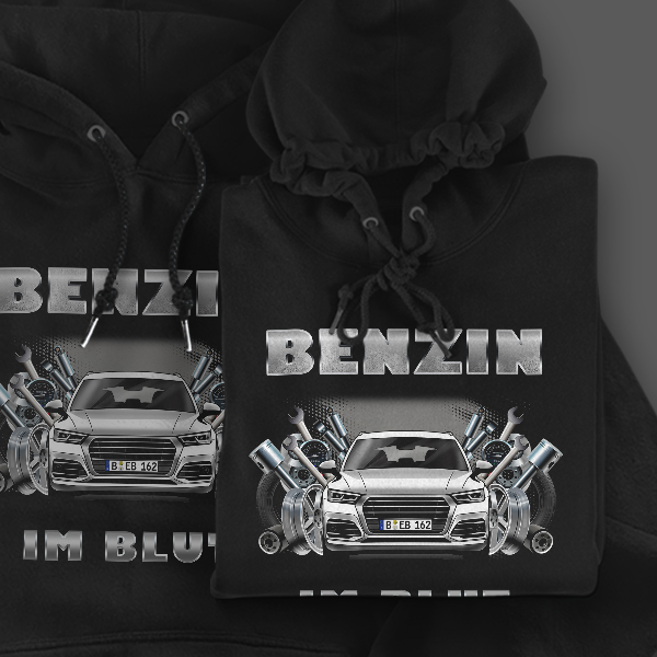 Persönlicher Hoodie mit deinem Kennzeichen, Auto bzw. Text. Schwarzer Hoodie, weißer Hoodie, grauer Hoodie. Pullover bedrucken lassen bei auto4tyle
